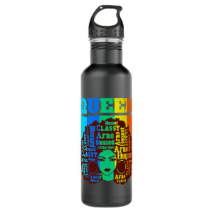 Black Queen Melanin Magic Sista Woman Queens Brown Stainless Steel Water Bottle