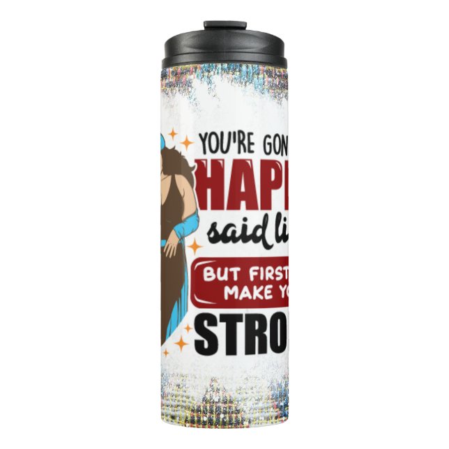 Black queen melanin poppin sista affirmation love thermal tumbler (Front)