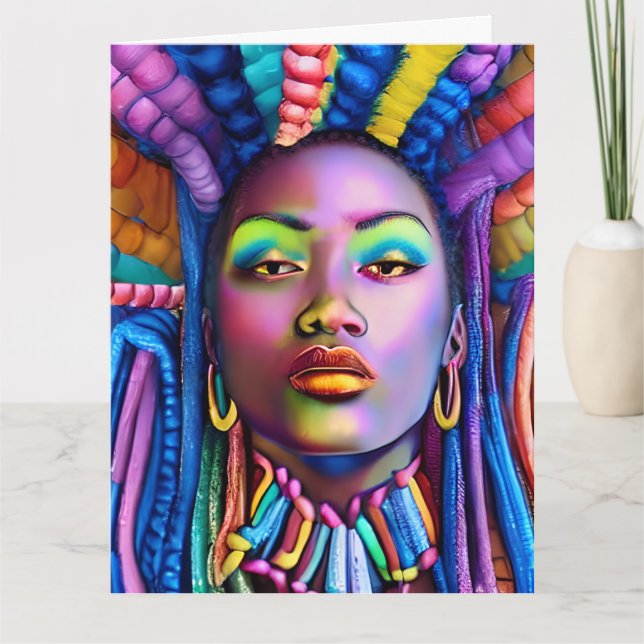 Black queen melanin Sista African American woman Card (Front)