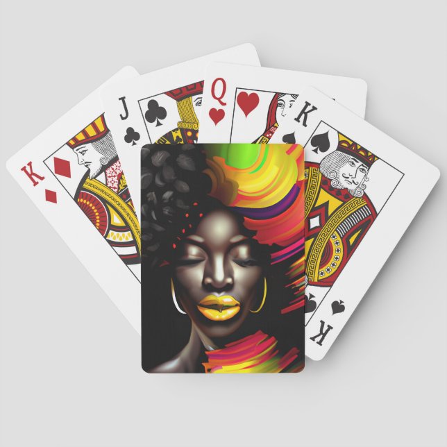 Black Queen Melanin Sista Beautiful Imperfections Poker Cards (Back)