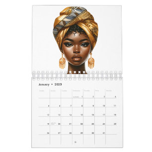 Black queen melanin sista brown skin girls calendar