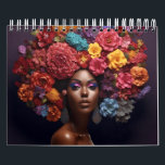 Black queen melanin sista flower curly afro women  calendar<br><div class="desc">Black queen melanin sista flower curly afro women sistas 3D floral</div>