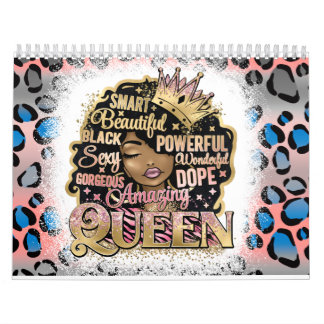 Black Queen Melanin Woman Brown Skin Sista Magic Calendar