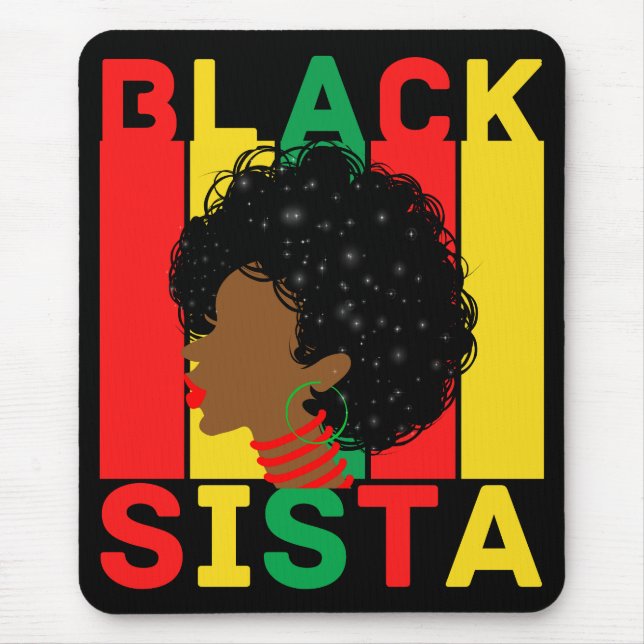 Black Queen Melanin Woman Sista Love Mouse Pad (Front)