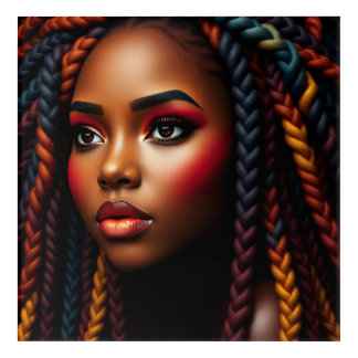 Black Queen Melanin Women Sista Orange Queens Acrylic Print