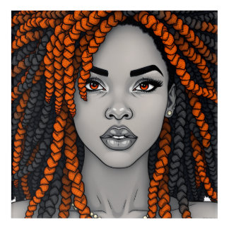 Black Queen Melanin Women Sista Orange Queens Acrylic Print