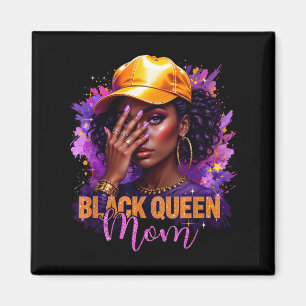 Black queen mom happy mothers day afro african magnet
