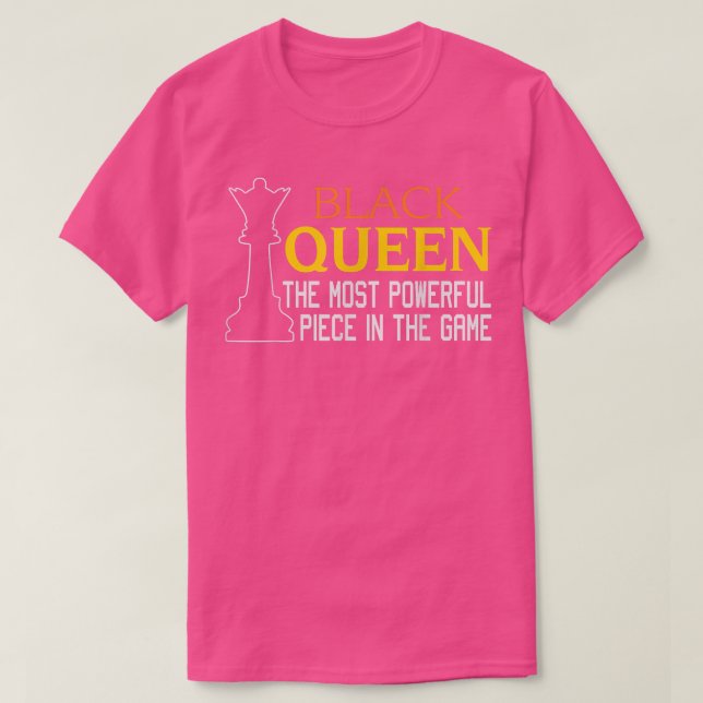 BLACK QUEEN Most Powerful Chess African American H T-Shirt (Design Front)
