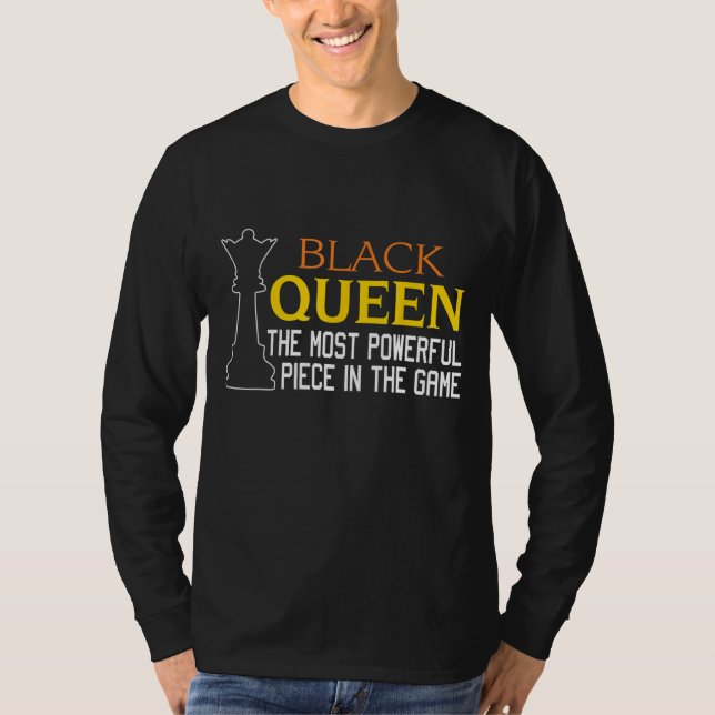 BLACK QUEEN Most Powerful Chess African American H T-Shirt (Front)