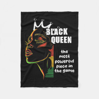 Black Queen Most Powerful Chess Black History Mont Fleece Blanket