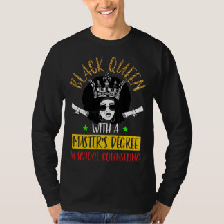 Black Queen MSW Social Work Degree Masters Graduat T-Shirt