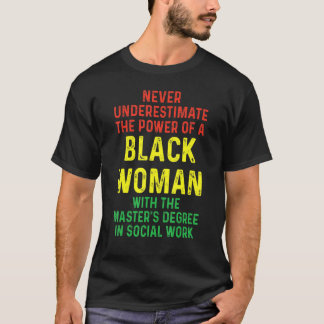 Black Queen Msw Social Work Masters Graduation T-Shirt