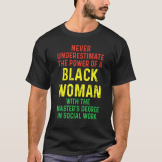 Black Queen Msw Social Work Masters Graduation T-Shirt