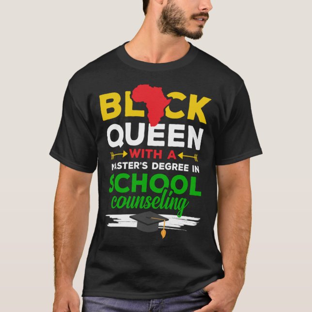 Black Queen MSW Social Work Successful Masters Gra T-Shirt (Front)