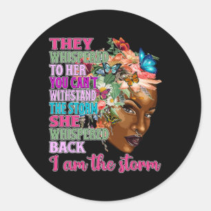 Black Queen Natural Afro African American I Am The Classic Round Sticker