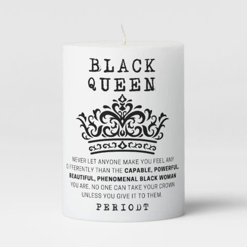 Black Queen _ No One Can Take Your Crown Self Love Pillar Candle