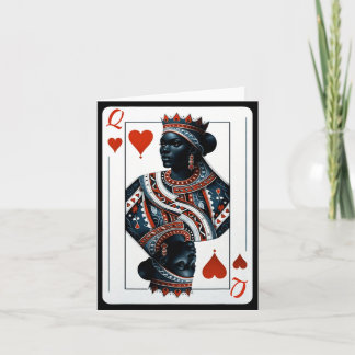 black queen of hearts card deck game proud black w