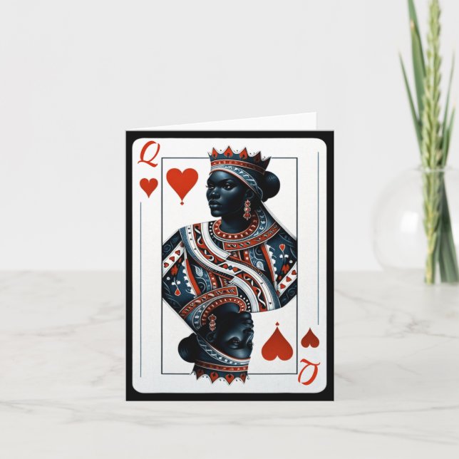 black queen of hearts card deck game proud black w (Front)