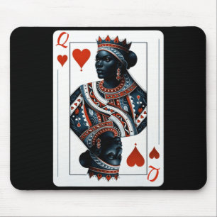 black queen of hearts card deck game proud black w mouse pad