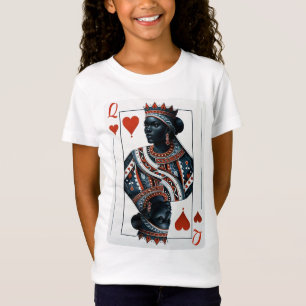 Black Queen Of Hearts Card Deck Game Proud Black W T-Shirt