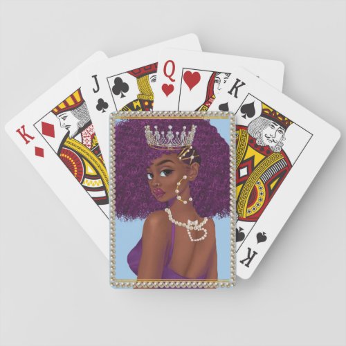 Black Queen Of Hearts Playing Card Back