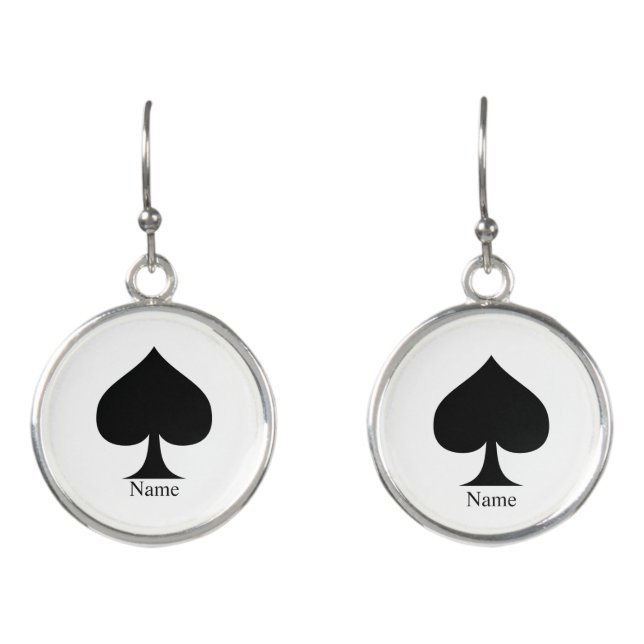 Black Queen of Spades Black Thunder_Cove Earrings (Front)