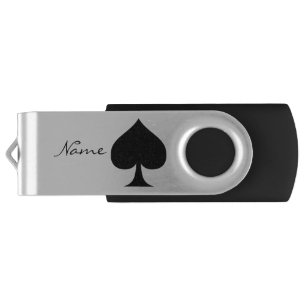 Black Queen of Spades Black Thunder_Cove Flash Drive