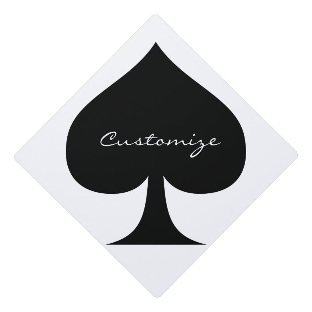 Black Queen of Spades Black Thunder_Cove Graduation Cap Topper (Front)