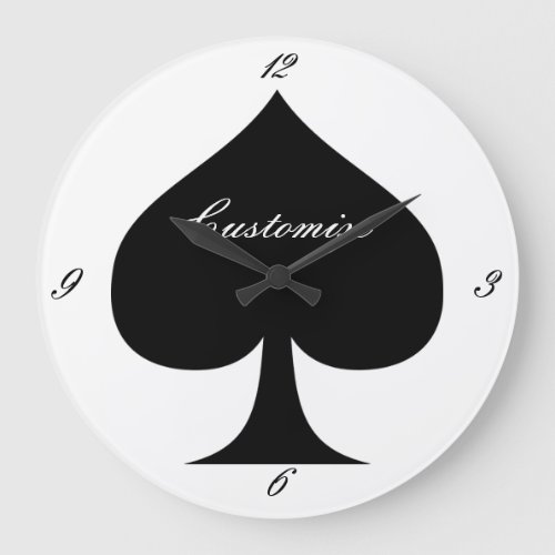 Black Queen of Spades Black Thunder_Cove Large Clock