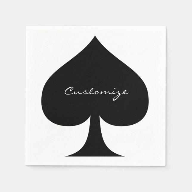 Black Queen of Spades Black Thunder_Cove Napkins (Front)
