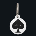 Black Queen of Spades Black Thunder_Cove Pet ID Tag<br><div class="desc">black queen of spades,  personalize by changing to your name on  any background color</div>