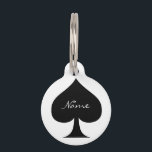 Black Queen of Spades Black Thunder_Cove Pet ID Tag<br><div class="desc">black queen of spades,  personalize by changing to your name on  any background color</div>