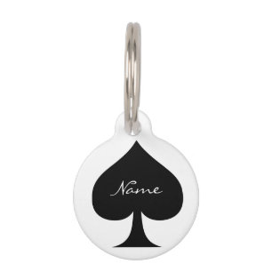 Black Queen of Spades Black Thunder_Cove Pet ID Tag