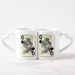 Black Queen of Spades Card Thunder_Cove Coffee Mug Set