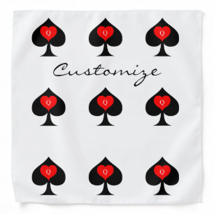 Black Queen of Spades Red Heart Thunder_Cove Bandana