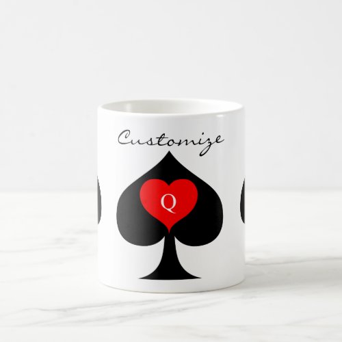 Black Queen of Spades Red Heart Thunder_Cove Coffee Mug