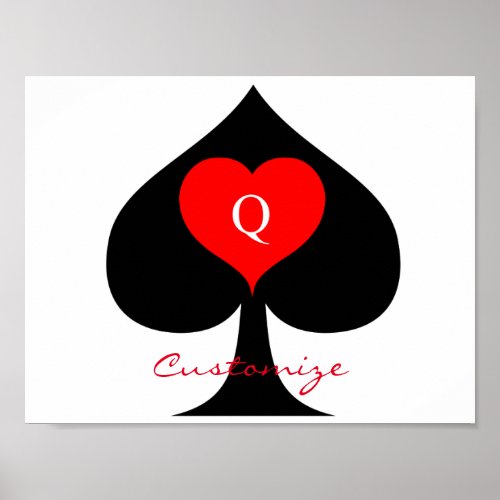 Black Queen of Spades Red Heart Thunder_Cove Poster