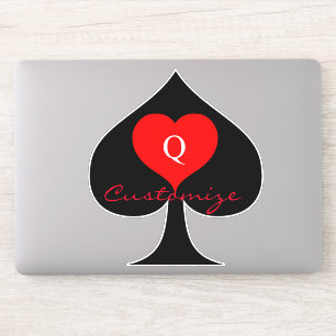 Black Queen of Spades Red Heart Thunder_Cove Sticker