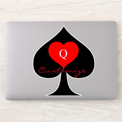 Black Queen of Spades Red Heart Thunder_Cove Sticker