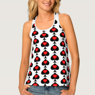 Black Queen of Spades Red Heart Thunder_Cove Tank Top