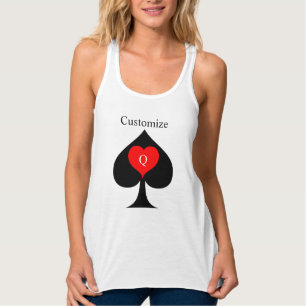 Black Queen of Spades Red Heart Thunder_Cove  Tank Top