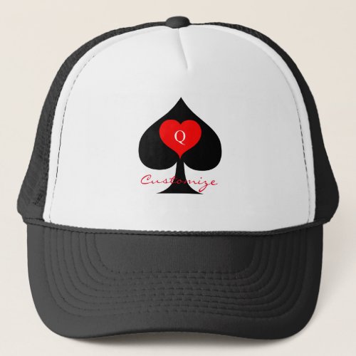 Black queen of spades Red Heart Thunder_Cove Trucker Hat