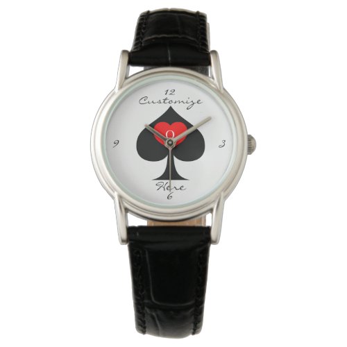 Black Queen of Spades Red Heart Thunder_Cove Watch
