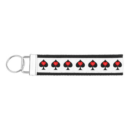 Black Queen of Spades Red Heart Thunder_Cove Wrist Keychain
