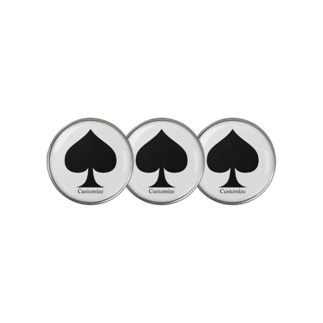 Black Queen of Spades  Thunder_Cove Golf Ball Marker (3 Up)