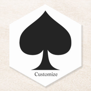 Black Queen of Spades Thunder_Cove Paper Coaster