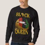 Black Queen Pan African Colors Biting Lips Melanin Sweatshirt
