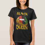 Black Queen Pan African Colors Biting Lips Melanin T-Shirt