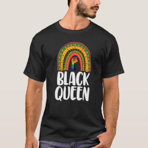 Black Queen Power Rainbow Women African Black Hist T-Shirt