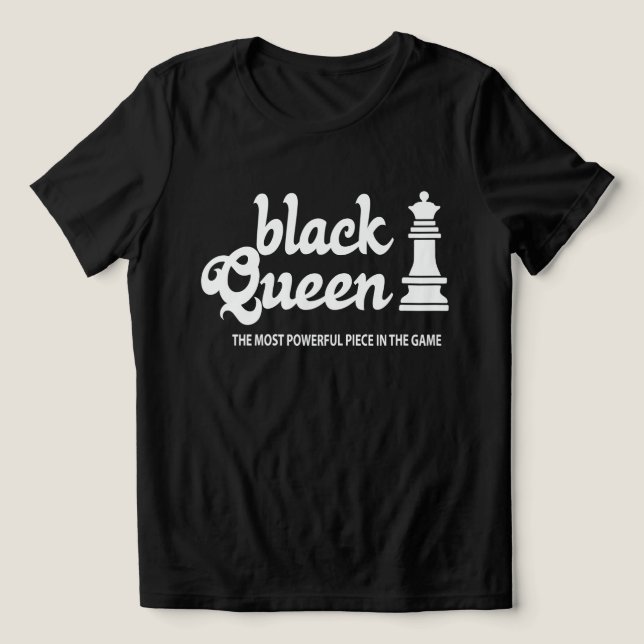 Black Queen Power T-Shirt – Rule the Board Tri-Blend Shirt (Design Front)